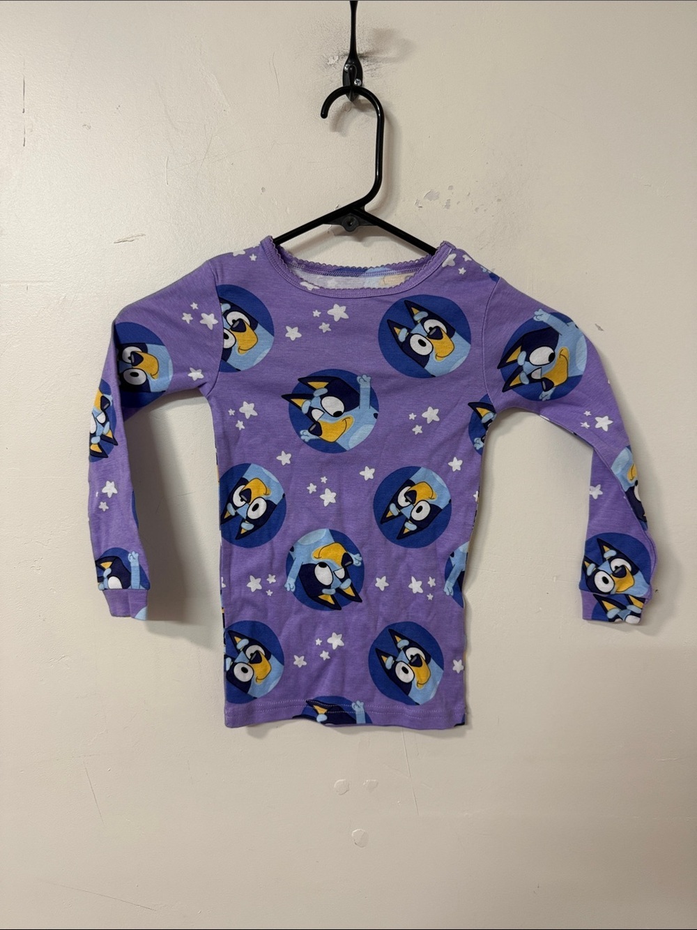Purple Long-Sleeve Bluey Print Tee for Kids